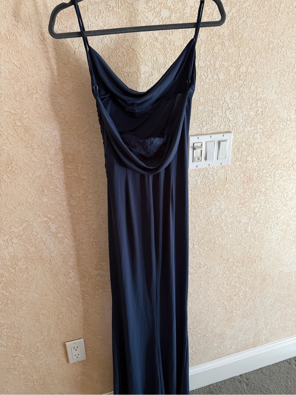 Women's Navy Cowl Neck Slip Dress